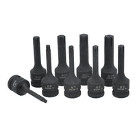 Laser Impact Ribe Socket Bit Set 1/2"D 9pc 7806