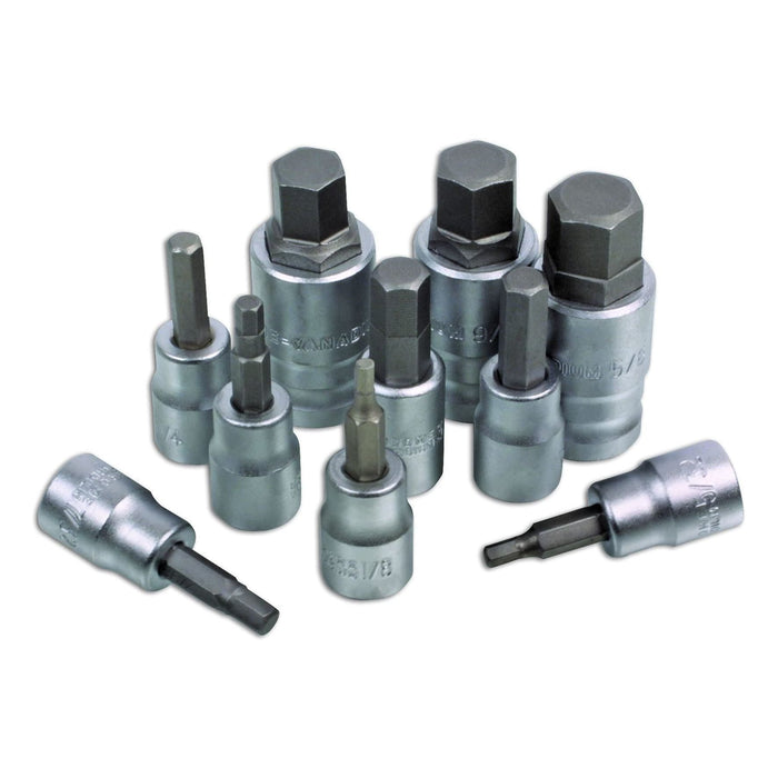 Laser Hex Socket Bit Set 3/8"D, 1/2"D 10pc 3656 Laser - Town Tools 