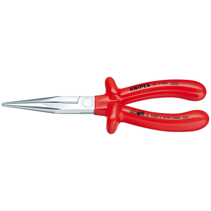 Draper Knipex 26 17 200 Fully Insulated Long Nose Pliers, 200mm 21454 Draper - Town Tools 