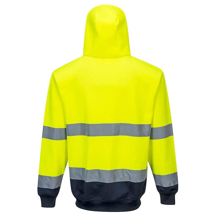 Portwest Two-Tone Zip Front Hoodie - Yellow/Navy - Large