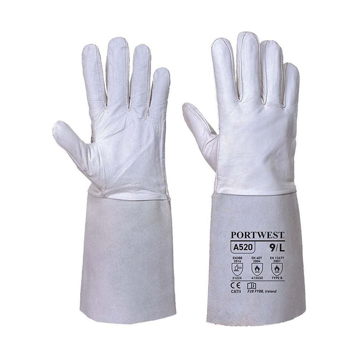 Portwest Premium Tig Welding Gauntlets - Grey - Large Portwest - Town Tools 