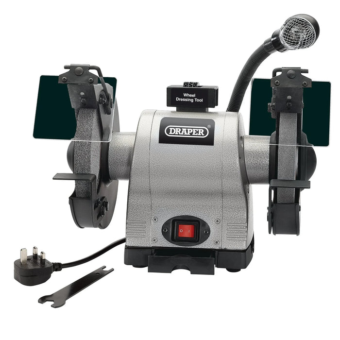 Draper Heavy Duty Bench Grinder with Work light, 200mm, 550W - GD825L
