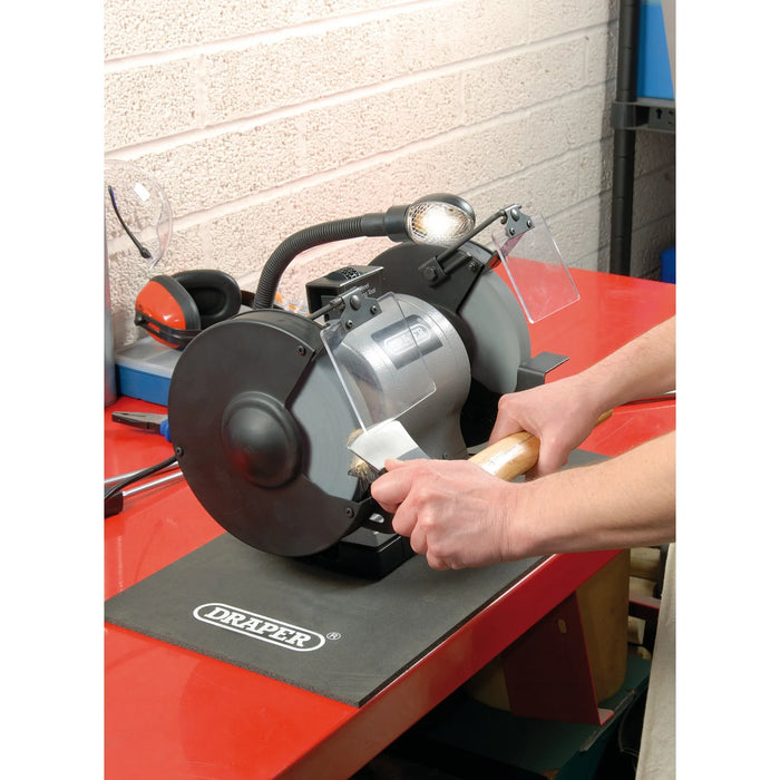 Draper Heavy Duty Bench Grinder with Work light, 200mm, 550W - GD825L