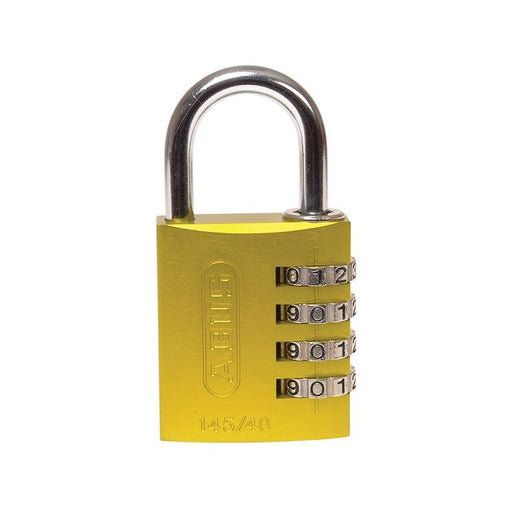Abus Mechanical 145/40 40mm Aluminium Combination Padlock Yellow 49535 ABUS Mechanical - Town Tools