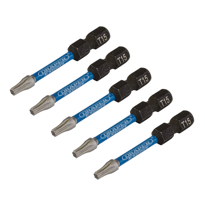 Draper Expert TX-STAR® Impact Screwdriver Bits, T15 x , 1/4"
