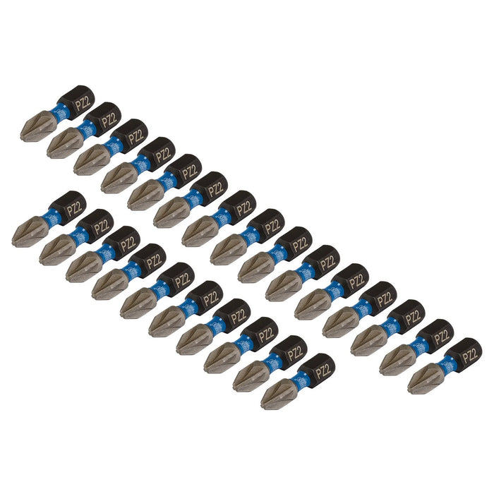 Draper Expert PZ-Type Impact Screwdriver Bits, No.2 x 25mm, 1/4" Hex (Pack of