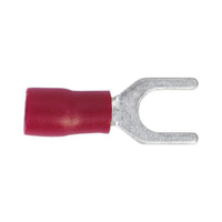 Sealey Easy-Entry Fork Terminal5.3mm (2BA) Red Pack of 100 RT14