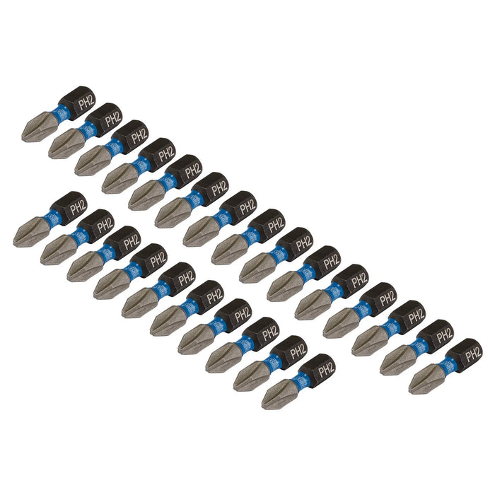 Draper Expert Cross Slot/PH Type Impact Screwdriver Bits, No.2 x 25mm, 1/4" Hex