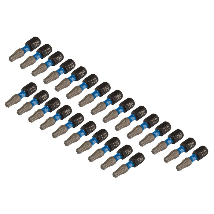 Draper Expert TX-STAR® Impact Screwdriver Bits, T20 x 25mm, 1/4" Hex (Pack of