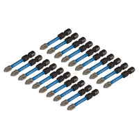 Draper Expert Cross Slot/PH Type Impact Screwdriver Bits, No.2 x 50mm, 1/4" Hex