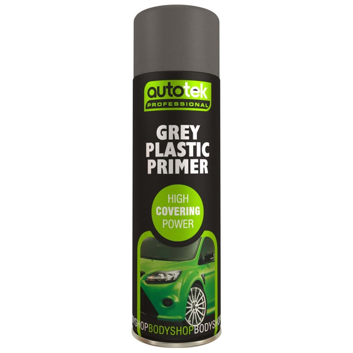 Autotek Professional Grey Plastic Primer 500ml Spray High Coverage