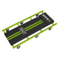 Sealey 36" Deluxe American-Style Creeper with Steel Frame & 6 Wheels Hi-Vis Gree