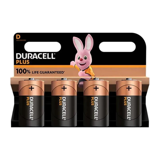 Duracell D Cell +100% Plus Power Batteries (Pack 4) Duracell - Town Tools