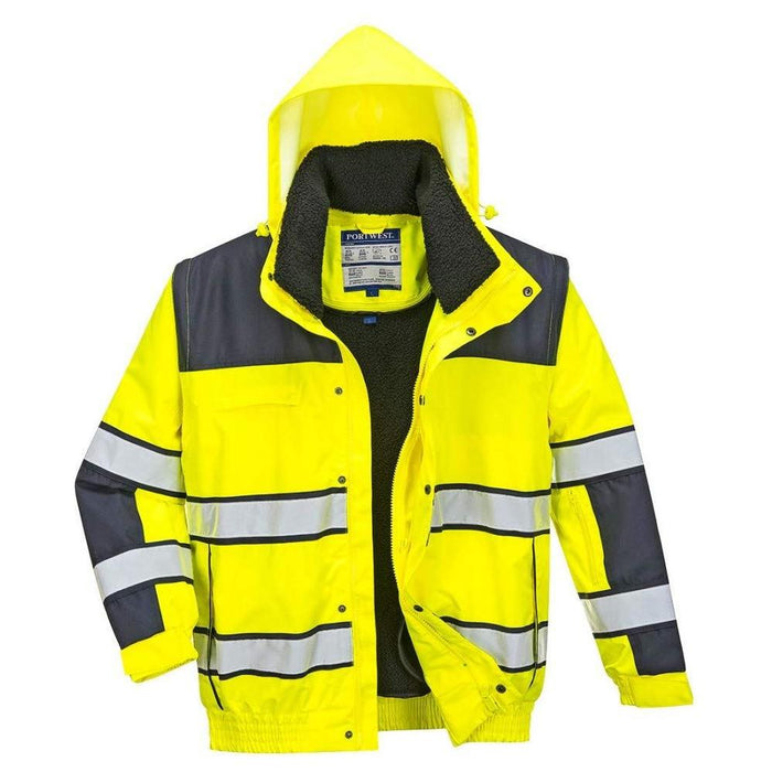 Portwest Hi-Vis Bomber Jacket - Yellow/Black - Large Portwest - Town Tools 