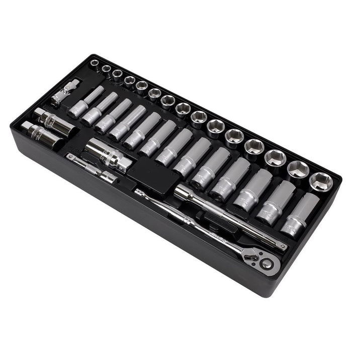 Sealey Tool Tray with Socket Set 35pc 3/8"Sq Drive TBT20