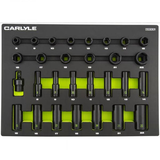 Carlyle Tools 29Pc 3/8 Drive 6 Point Impact Socket Set 8 To 22mm - image 1