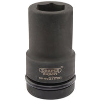 Draper Expert HI-TORQ 6 Point Deep Impact Socket, 1" Sq. Dr., 27mm