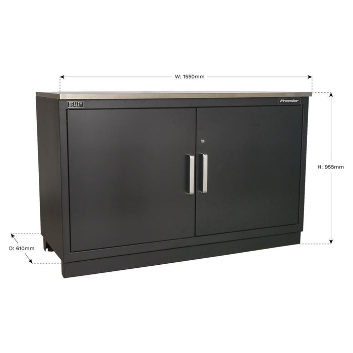 Sealey Modular Floor Cabinet 2 Door 1550mm Heavy-Duty APMS02 Sealey - Town Tools 
