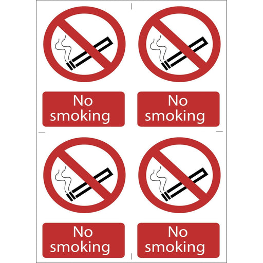 Draper No Smoking' Prohibition Sign (Pack of 4) 72166 Draper - Town Tools 