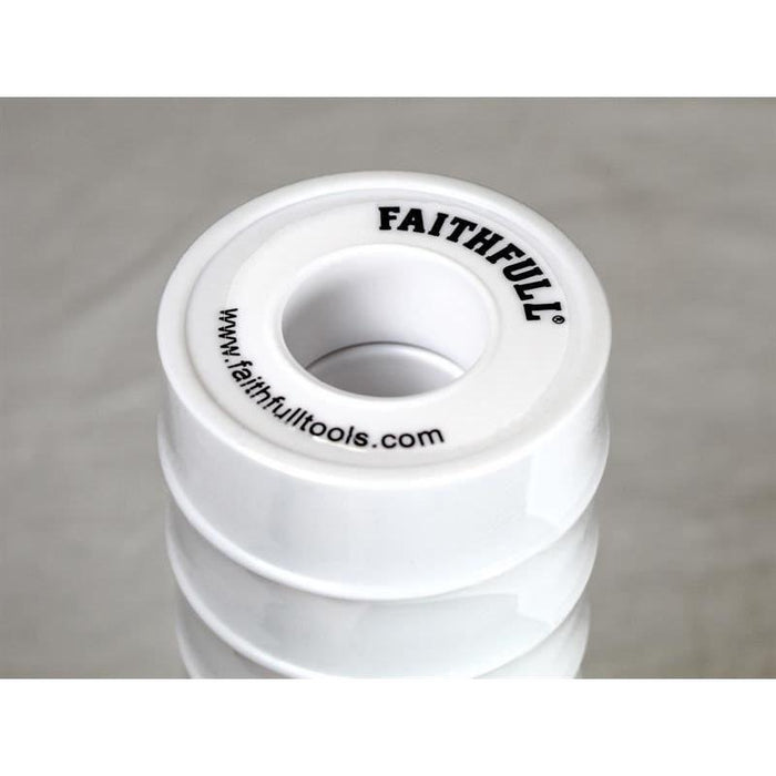Faithfull P.T.F.E Tape 12mm x 12m White (Pack 10) Faithfull - Town Tools