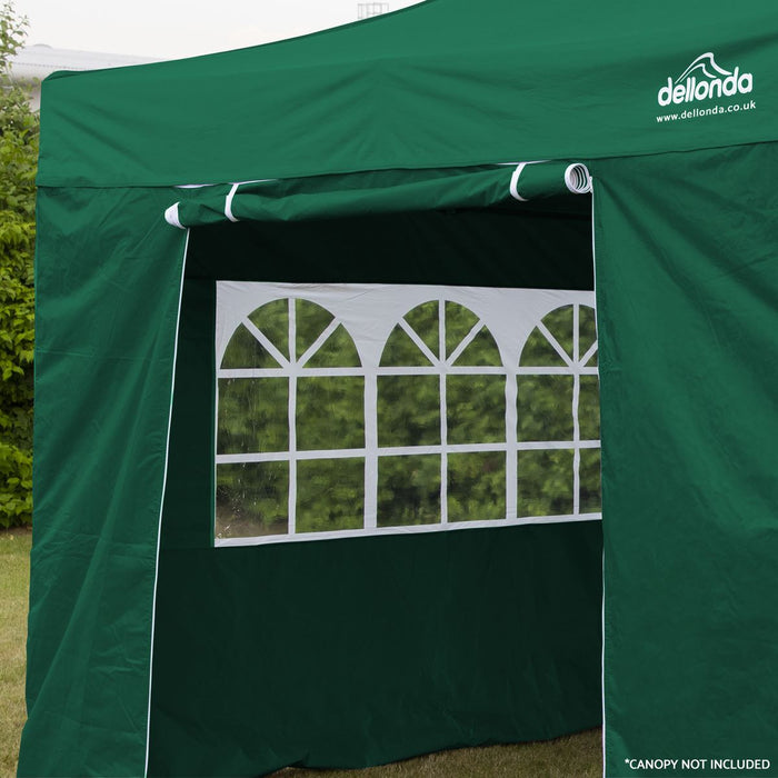 Dellonda Side Walls/Doors/Windows for Gazebo Fits 2 x 2m Models Dark Green