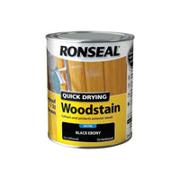 Ronseal Quick Drying Woodstain Satin Ebony 750ml