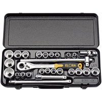 Draper Elora Metric and Imperial Socket Set, 1/2" Sq. Dr. (28 Piece) 50650