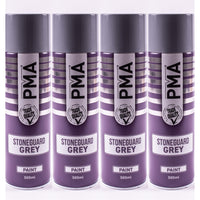 4 x PMA Professional Stone Guard Grey 500ml Spray Paint High Coverage