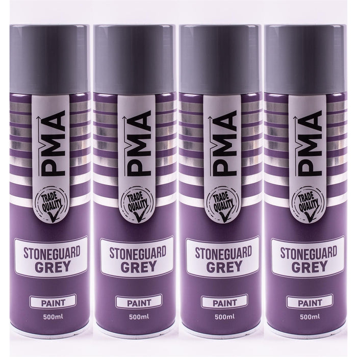 4 x PMA Professional Stone Guard Grey 500ml Spray Paint High Coverage PMA - Town Tools 