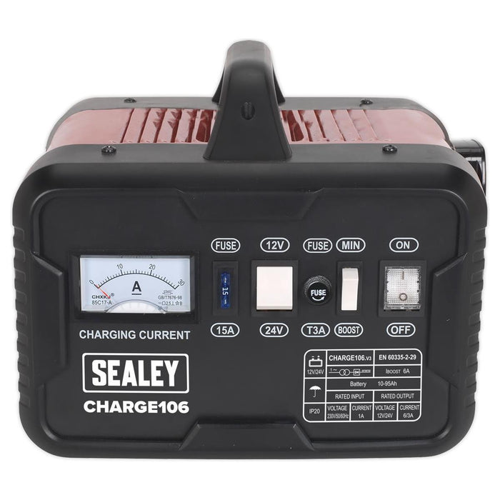 Sealey Battery Charger 8A 12/24V 230V CHARGE106 Sealey - Town Tools 