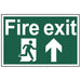 Scan Fire Exit Running Man Arrow Up - PVC Sign 300 x 200mm Scan - Town Tools