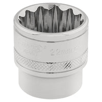 Draper HI-TORQ 12 Point Socket, 3/8" Sq. Dr., 22mm 32800