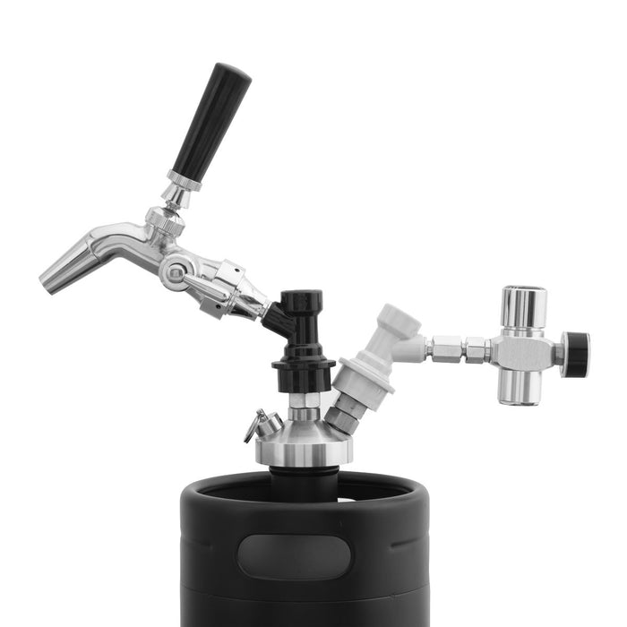 Baridi 5L Matte Black Mini Keg Growler Deluxe Style Beer Tap