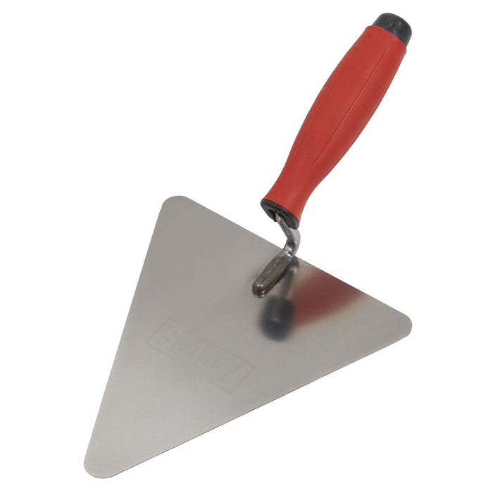 Sealey Stainless Steel Triangular Brick Trowel with Rubber Handle 180mm T1205 Sealey - Town Tools 
