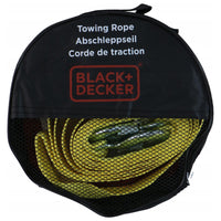 Black+Decker Tow Strap with Hooks – 4m | Max Pull 2000kg | Heavy-Duty Car Towing Rope