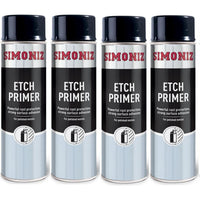 4x Simoniz Etch Primer Car Spray Polished Metal Paint Rust Protection Aerosol 500ml