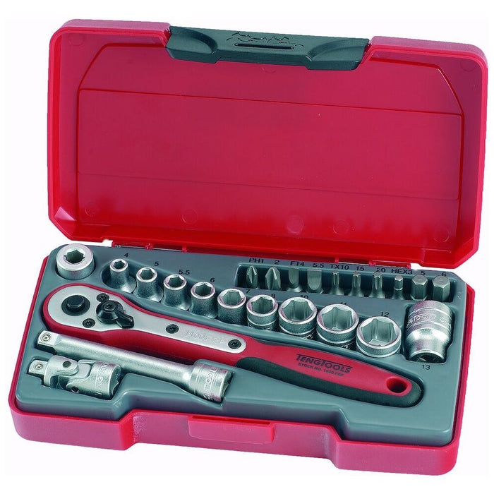 Teng Tools 1/4" Socket Set 6 pt 24 Pieces Teng Tools - Town Tools 