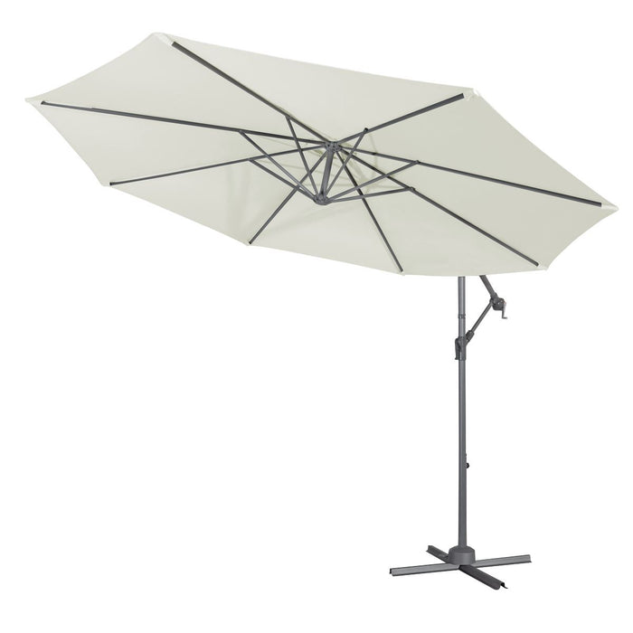 Dellonda Banana Parasol with Cover 3m - Cream DG265