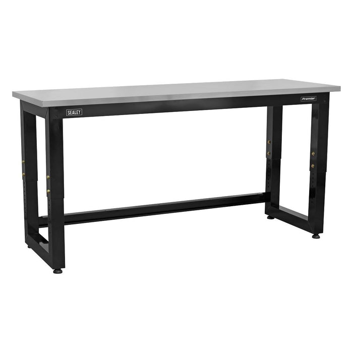 Sealey Steel Adjustable Workbench with Stainless Steel Worktop 1830mm Heavy-Duty Sealey - Town Tools 