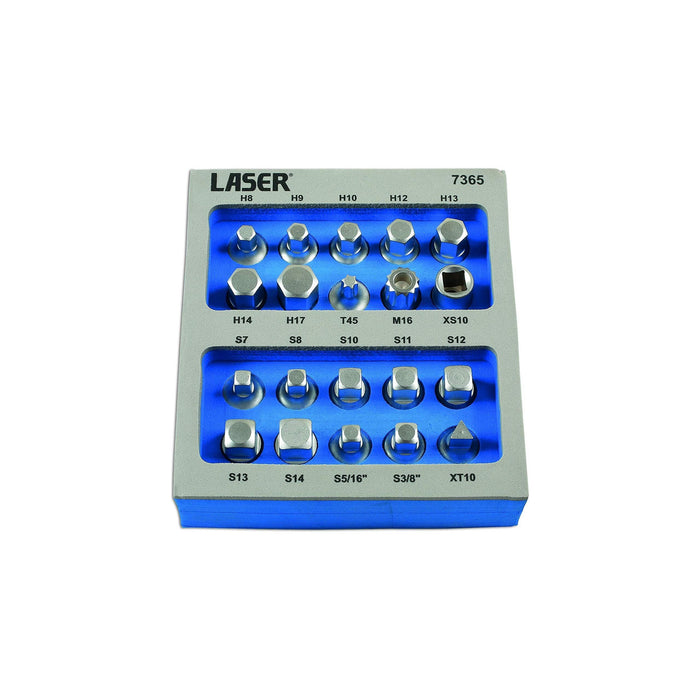 Laser Sump Plug Key Set 3/8"D 20pc 7365