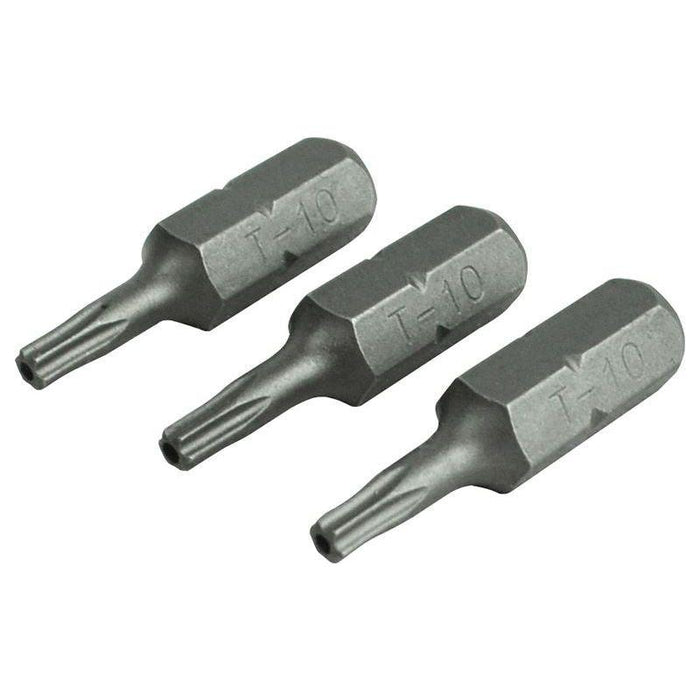 Faithfull Security S2 Grade Steel Screwdriver Bits T10S x 25mm (Pack 3) Faithfull - Town Tools