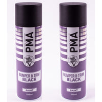 2x Autotek Professional Black Bumper and Trim 500ml Spray Paint High Coverage