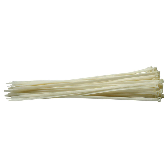 Draper Cable Ties, 8.8 x 500mm, White (Pack of 100) 70410 Draper - Town Tools 