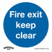 Sealey Mandatory Safety Sign Fire Exit Keep Clear Rigid Plastic Pack of 10 Sealey - Town Tools 