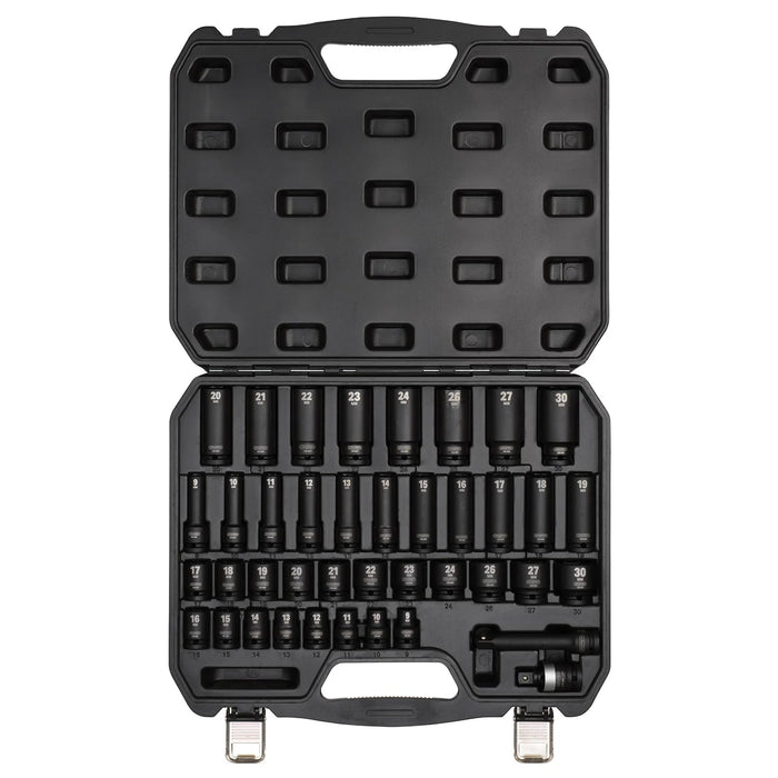 Draper Hi-TORQ® Impact Socket Set, 1/2" Sq. Dr. (40 Piece) - 410/40/MM