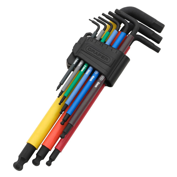 Draper Extra-Long Arm Hex Key Set (9 Piece) - MHKS9