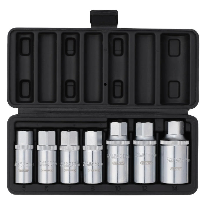 Draper Stud Extractor Set, 3/8" Sq. Dr., 1/2" Sq. Dr. (7 Piece) - SES-7 Piece