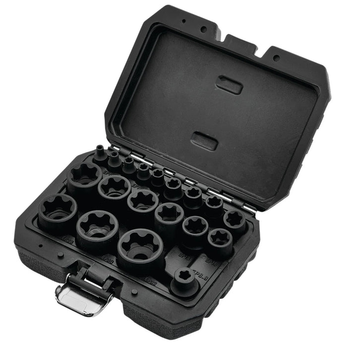 Draper External Torx Plus Socket Set, 1/4", 3/8", 1/2" Sq. Dr. (19 Piece)