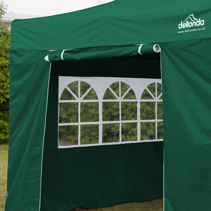 Dellonda 2x2m Pop-Up Gazebo & Side Walls Water Resistant Fabrics - Green