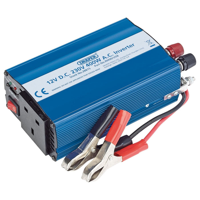 Draper 12V DC-AC Inverter, 400W 28815